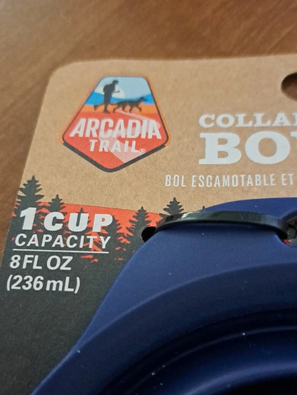 Arcadia Trail Collapsible Dog Bowl - Navy Blue